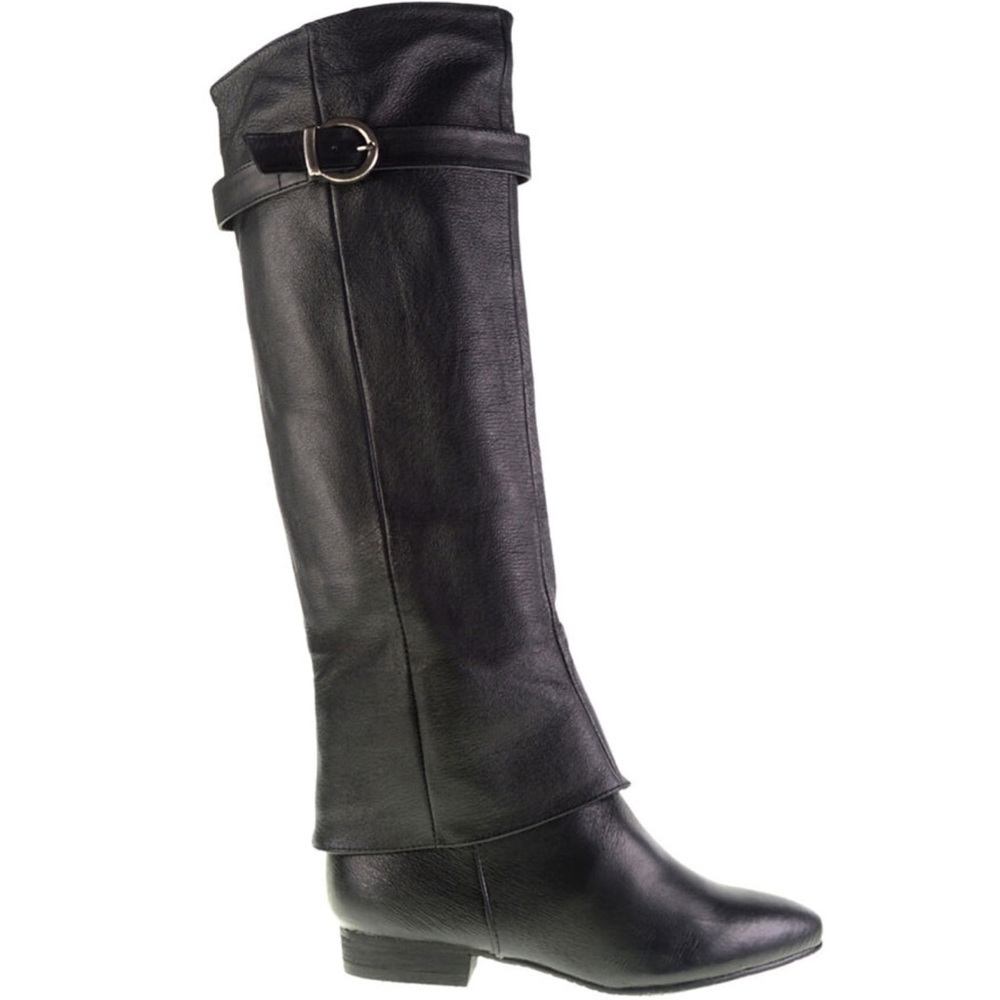 Chinese laundry knee-high riding black leather boots size 6.5 NWOT set in stone